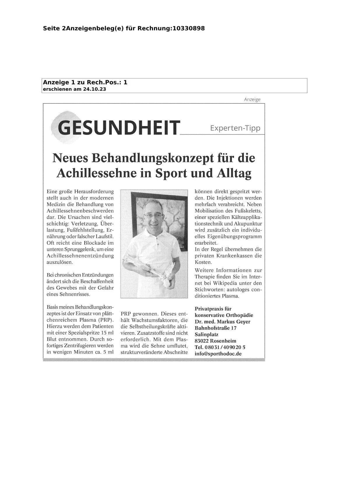 Neues Behandlungskonzept für Achillessehnenbeschwerden