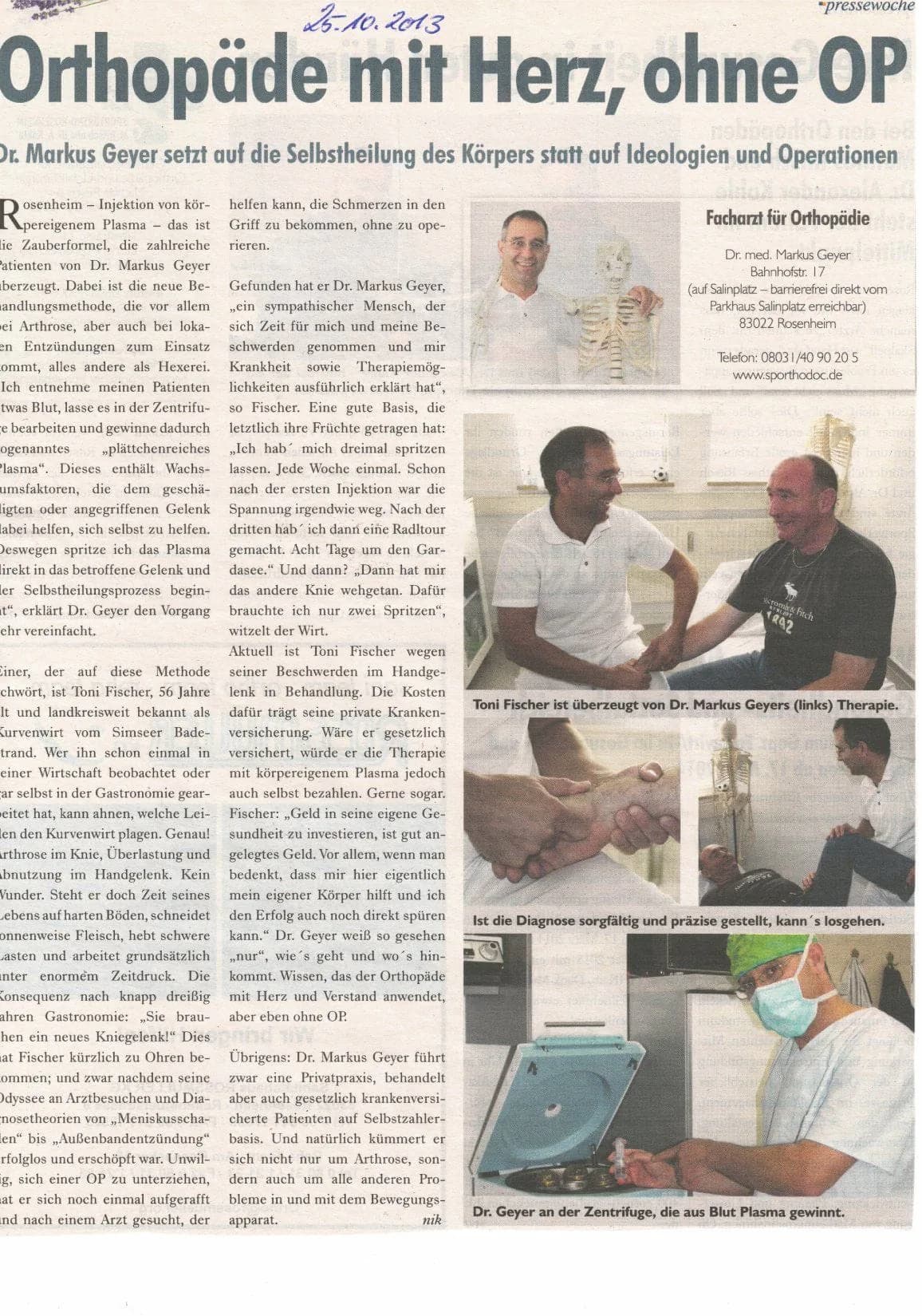 Orthopäde mit Herz - ohne OP
