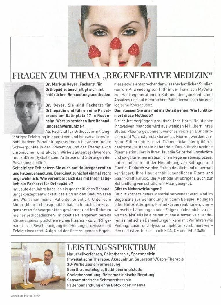 Schönheitstherapie mit PRP